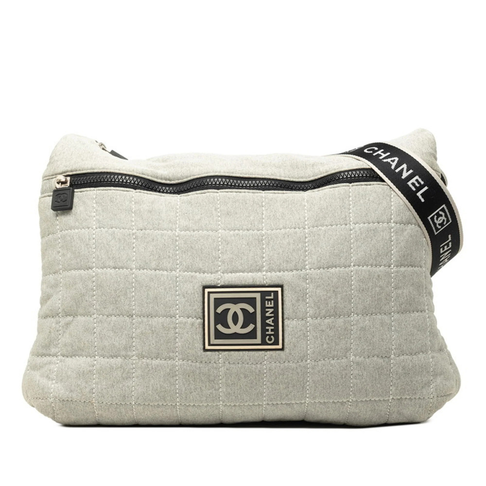 Chanel Sport Line Chocolate Bar Coco Mark Shoulder Bag Messenger Crossbody Gr...